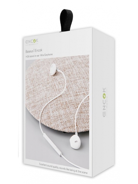 проводные наушники с микрофоном Baseus Encok H06 lateral in-ear Wired Earphone silver