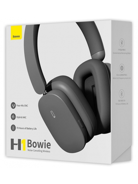 беспроводные наушники с микрофоном Baseus Bowie H1 Noise-Cancelling Wireless Headphones gray