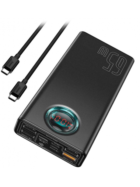 внешний аккумулятор с подсветкой и Power Delivery Baseus Amblight Digital Display Quick Charge Power Bank 30000mAh black