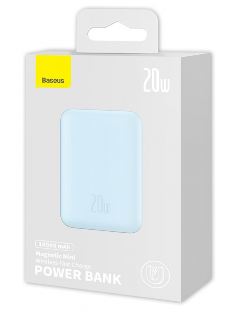 внешний аккумулятор c магнитной зарядкой iPhone Baseus Magnetic Mini Wireless Fast Charge Power Bank 10000mAh 20W blue