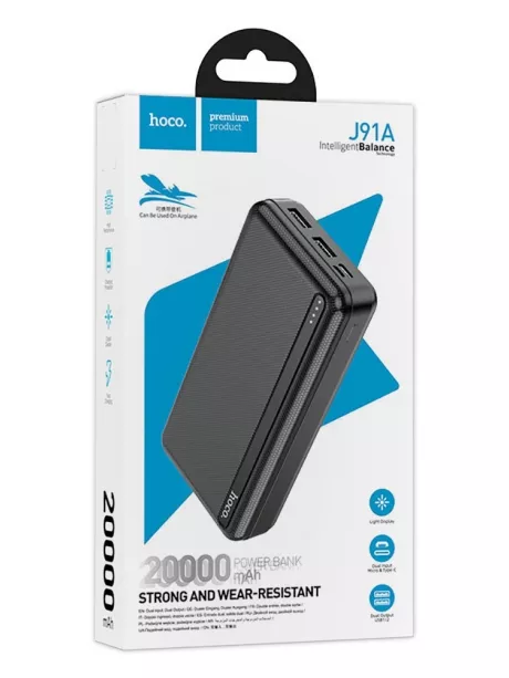 внешний аккумулятор Hoco J91A power bank(20000mAh) black