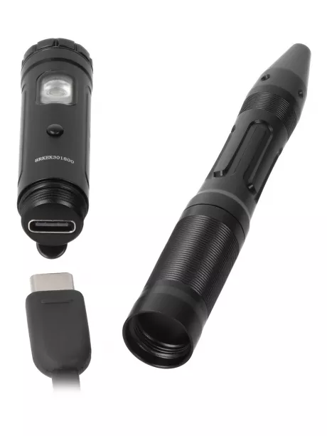 ручка тактическая с фонарём и стеклобоем Fenix T6 black