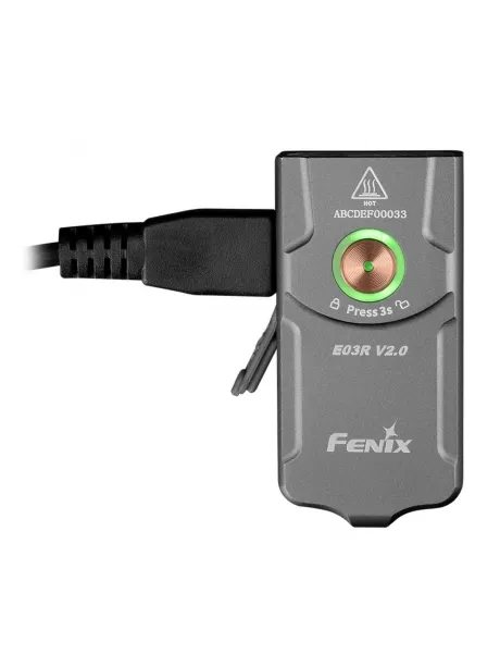 светодиодный фонарь брелок Fenix E03R EDC V2.0 grey