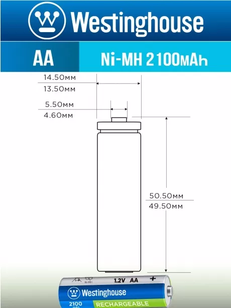 аккумуляторы Westinghouse 2100 mAh  R6/AA 8шт. 