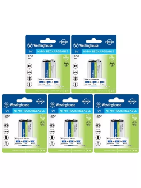 аккумуляторы Westinghouse 200 mAh 6F22/Крона 5шт. 