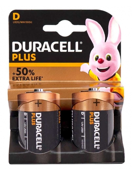батарейки (2 шт.) Duracell LR20/D Plus-2BL 