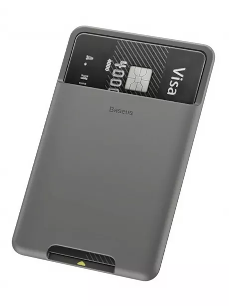 чехол для банковской карты на телефон Baseus Back stick silicone card bag dark grey