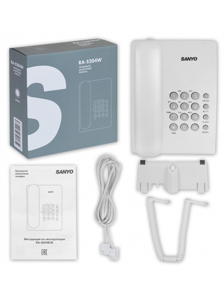 телефонный аппарат стационарный Sanyo RA-S204 white