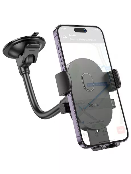 держатель для телефона на стекло Hoco H20 Mighty one-button car holder (windshield) black