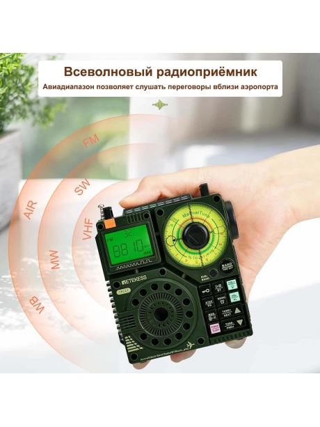портативный цифровой радиоприемник Retekess TR112 green