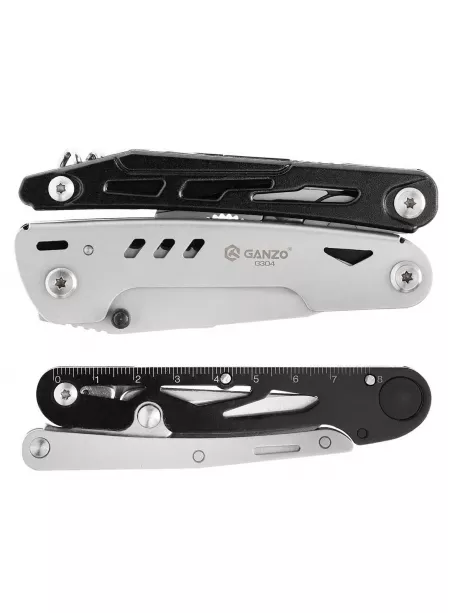 мультитул со съёмными ножницами Ganzo G304 silver black
