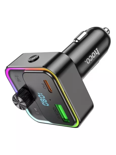 АЗУ с bluetooth FM трансмиттером Hoco E81 Fantasy PD30W+QC3.0 car BT FM transmitter black
