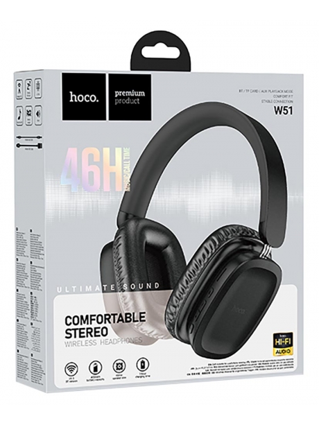 гарнитура Bluetooth стерео Hoco W51 Delightful BT headphones black