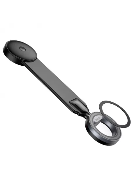 магнитный держатель MagSafe Hoco H71 Totem ring magnetic car holder (center console) black/metal gray