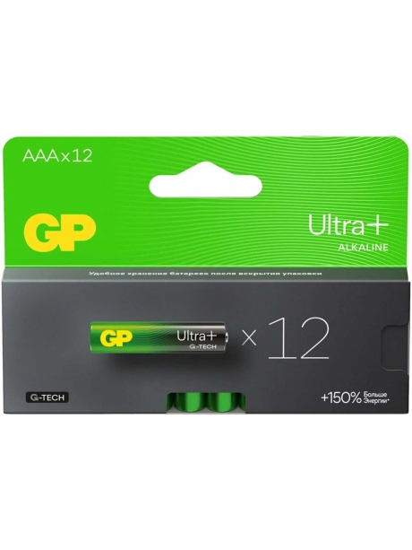 мизинчиковая батарейка GP Ultra Plus G-tech LR03/AAA-12BL 