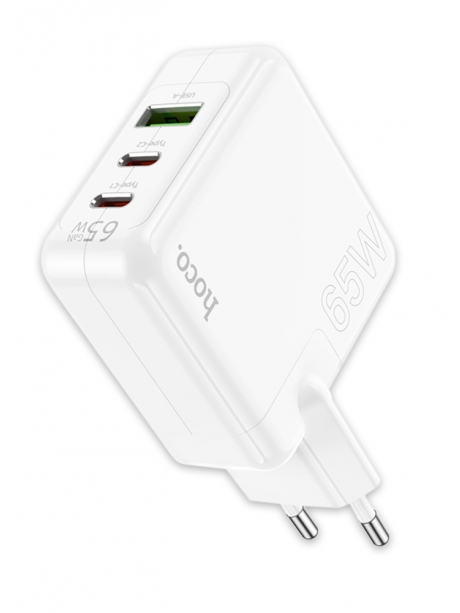 зарядное устройство для смартфона и ноутбука Hoco C115A Header PD65W three-port (2C1A) white