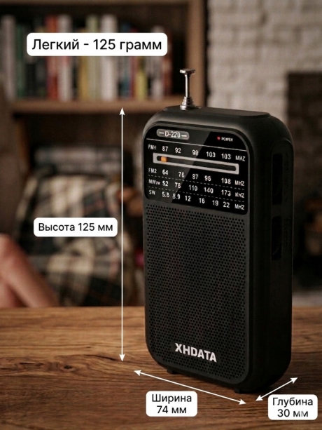 радиоприемник XHDATA D-220 black grey