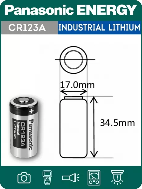 батарейка литиевая 3V Panasonic CR123A INDUSTRIAL 10шт. 