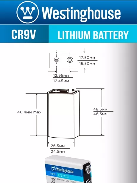 литиевая батарейка Крона Westinghouse CR9V Lithium 10шт. 