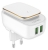 зарядное устройство с ночником LDNIO A2205 Touch LED lamp and 2 USB charger white gold