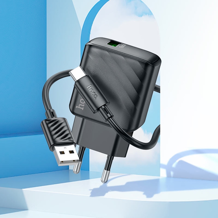 зарядное устройство ​Hoco CS21A​ Rich single port QC3.0 charger set(Type-C)